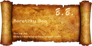 Beretzky Bea névjegykártya